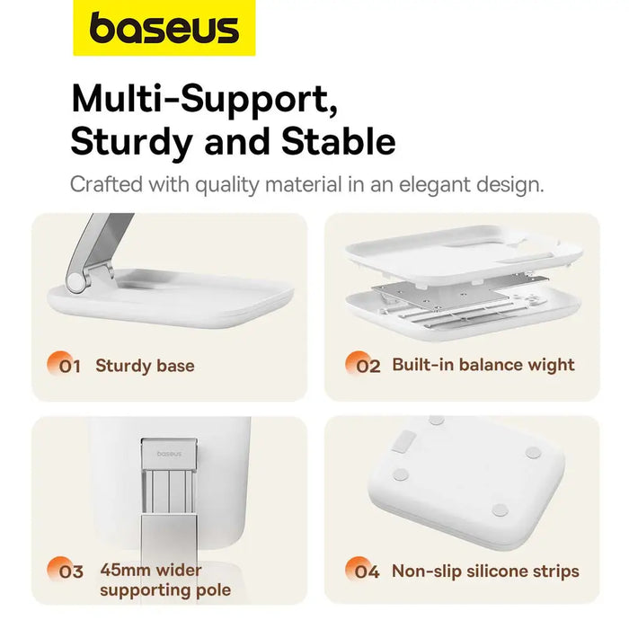 Baseus BS-HP009 Seashell Series foldable tablet stand - white - Stands and tables for laptops<<<HurtelXML