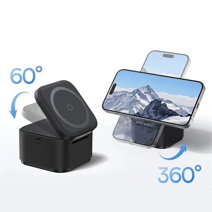 Baseus BS-W531 MagSafe / Qi USB-C 20W 2-in-1 Wireless Charger - Black - Cell phone USB charger<<<HurtelXML