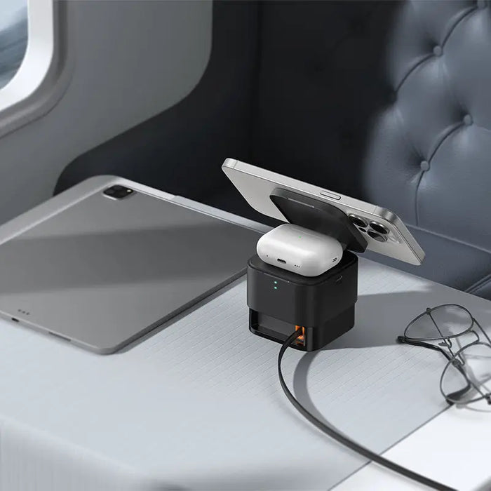 Baseus BS-W531 MagSafe / Qi USB-C 20W 2-in-1 Wireless Charger - Black - Cell phone USB charger<<<HurtelXML