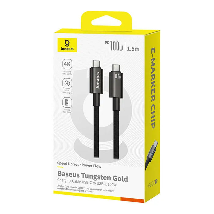 Baseus Cable USB Tungsten Gold USB-C to USB-C 100W 1,5m (black) - USB-C to USB-C<<<USB cables<<<GSM