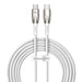 Baseus CADH000802 USB-C - USB-C PD cable 100W 5A 480Mb/s 2m - white - Cell phone cables<<<HurtelXML