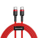 Baseus Cafule Cable USB-C PD 2.0 QC 3.0 60W 1m (Red) - USB-C to USB-C<<<USB cables<<<GSM Accessories<<<InnproXML&&&Cell