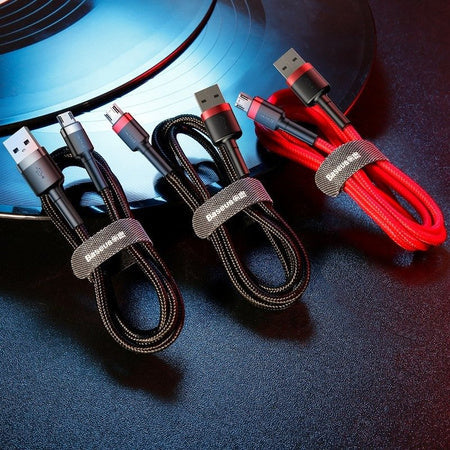 Baseus Cafule Cable USB For Micro 2A 3m Gray + Black - USB to Micro USB<<<USB cables<<<GSM