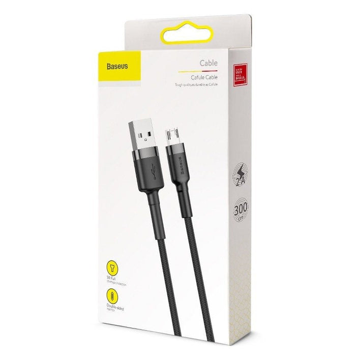 Baseus Cafule Cable USB For Micro 2A 3m Gray + Black - USB to Micro USB<<<USB cables<<<GSM