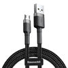 Baseus Cafule Micro USB cable 1.5A 2m (Gray + Black) - USB to Micro USB<<<USB cables<<<GSM