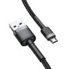 Baseus Cafule Micro USB cable 1.5A 2m (Gray + Black) - USB to Micro USB<<<USB cables<<<GSM