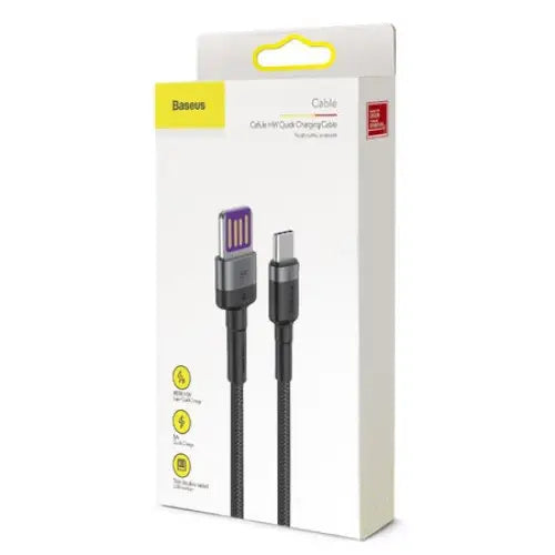 Baseus Cafule USB-C Cable Huawei SuperCharge QC 3.0 5A 1m (Black + Gray) - USB to USB-C<<<USB cables<<<GSM