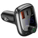 Baseus Car charger and FM transmitter T typed S-13 Black - Автомобилни аксесоари<<<FM Трансмитери