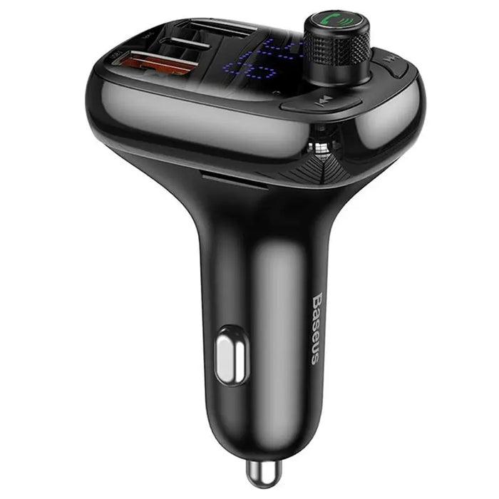 Baseus Car charger and FM transmitter T typed S-13 Black - Автомобилни аксесоари<<<FM Трансмитери
