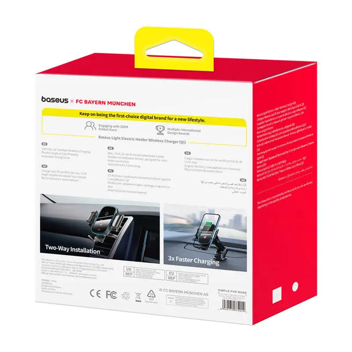 Baseus car holder with 15W charger (black) Bayern edition - Phone holders<<<Car accessories<<<InnproXML