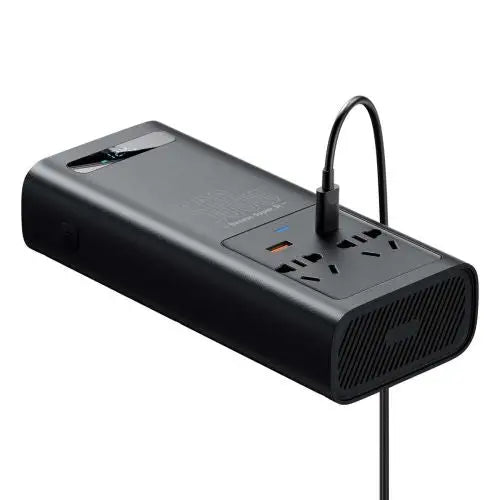 Baseus Car Power Inverter 150W 12V / 500W 220V (C + U + Dual EU plug) Black (CGNB000101) - Wireless Headphones