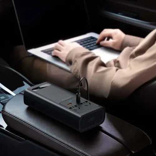 Baseus Car Power Inverter 150W 12V / 500W 220V (C + U + Dual EU plug) Black (CGNB000101) - Wireless Headphones