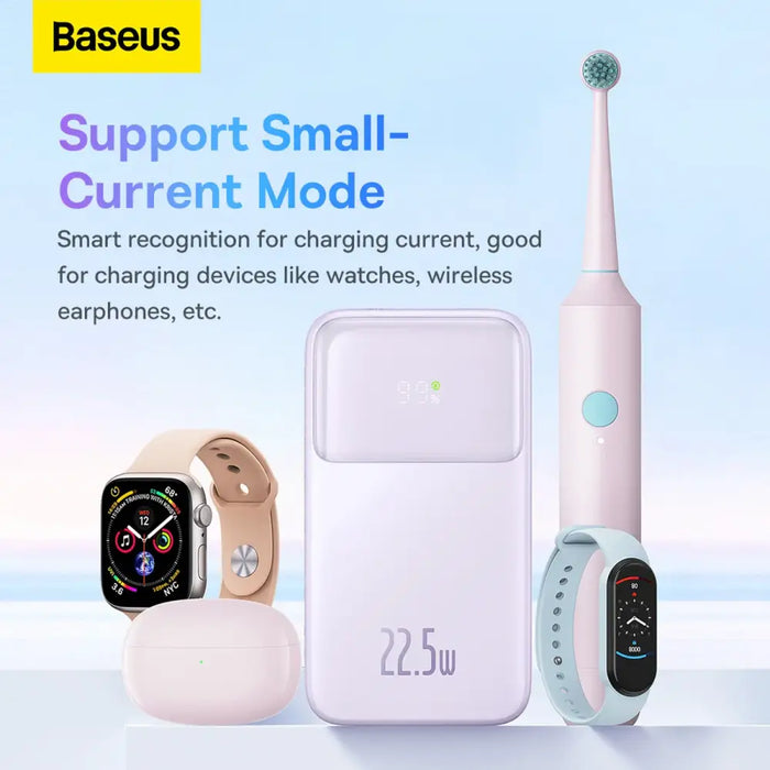 Baseus Comet Series powerbank with display 10000mAh 22.5W - purple + USB-A / USB-C cable - Powerbanks<<<HurtelXML