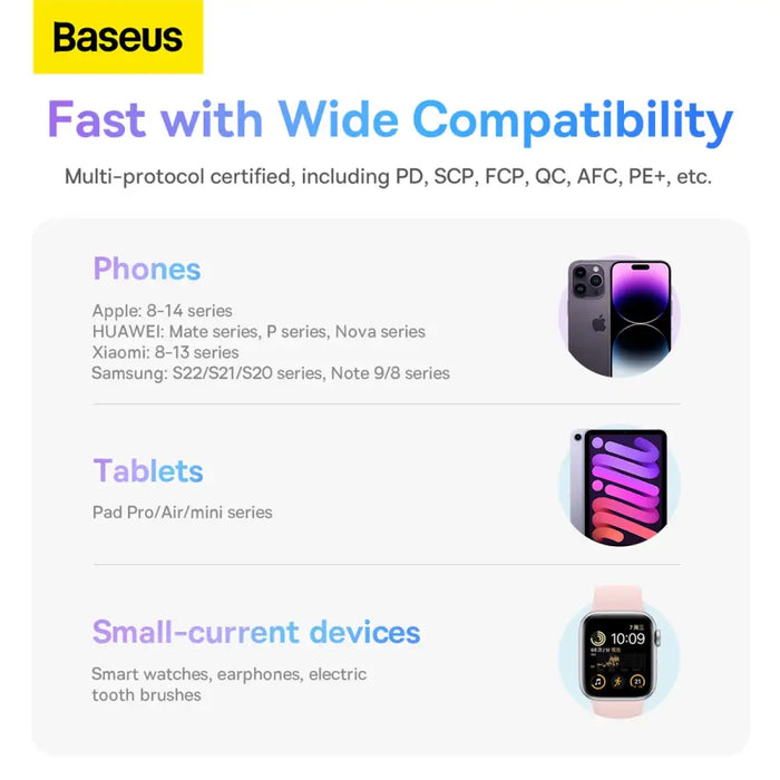 Baseus Comet Series powerbank with display 10000mAh 22.5W - purple + USB-A / USB-C cable - Powerbanks<<<HurtelXML