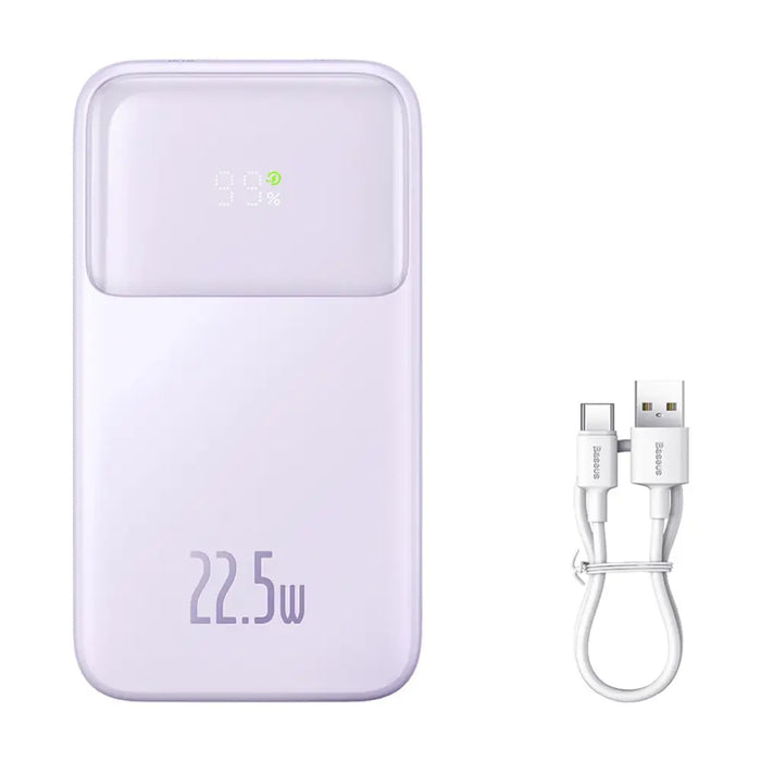 Baseus Comet Series powerbank with display 10000mAh 22.5W - purple + USB-A / USB-C cable - Powerbanks<<<HurtelXML