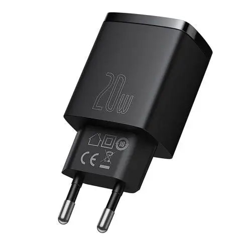 Baseus Compact Quick Charger USB USB-C 20W (black) - Car charger<<<Основна<<<DunaXML&&&Car