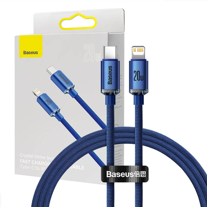 Baseus Crystal cable USB-C to Lightning 20W 1.2m (blue) - USB-C to Lightning<<<USB cables<<<GSM