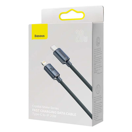 Baseus Crystal cable USB-C to Lightning 20W PD 1.2m (black) - USB-C to Lightning<<<USB cables<<<GSM