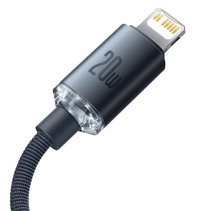 Baseus Crystal cable USB-C to Lightning 20W PD 1.2m (black) - USB-C to Lightning<<<USB cables<<<GSM