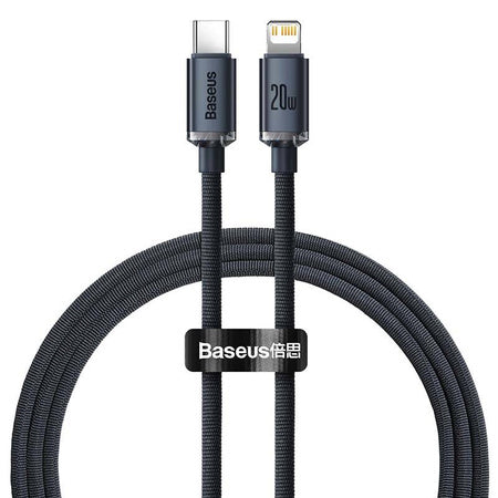 Baseus Crystal cable USB-C to Lightning 20W PD 1.2m (black) - USB-C to Lightning<<<USB cables<<<GSM