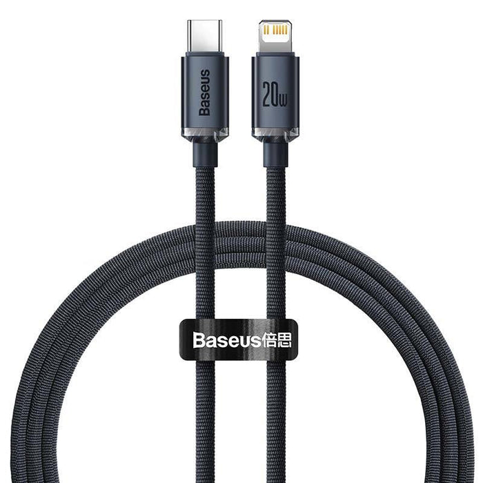 Baseus Crystal cable USB-C to Lightning 20W PD 1.2m (black) - USB-C to Lightning<<<USB cables<<<GSM