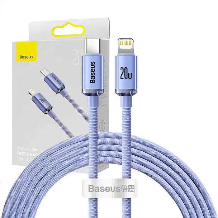 Baseus Crystal cable USB-C to Lightning 20W PD 2m (violet) - USB-C to Lightning<<<USB cables<<<GSM