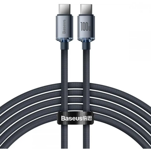 Baseus Crystal Shine cable USB-C to USB-C 100W 2m (black) - Аксесоари за смартфон<<<Аксесоари<<<TechMart&&&Аксесоари за