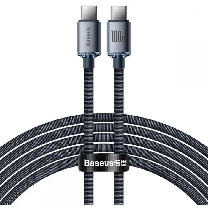 Baseus Crystal Shine cable USB-C to USB-C 100W 2m (black) - Аксесоари за смартфон<<<Аксесоари<<<TechMart&&&Аксесоари за