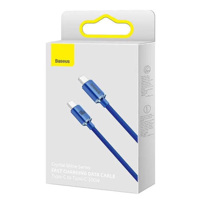 Baseus Crystal Shine cable USB-C to USB-C 100W 2m (blue) - USB-C to USB-C<<<USB cables<<<GSM