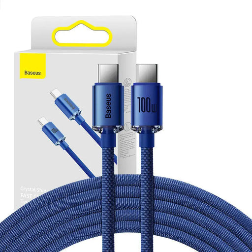 Baseus Crystal Shine cable USB-C to USB-C 100W 2m (blue) - USB-C to USB-C<<<USB cables<<<GSM