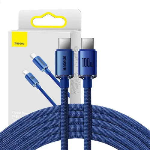 Baseus Crystal Shine cable USB-C to USB-C 100W 2m (blue) - USB-C to USB-C<<<USB cables<<<GSM
