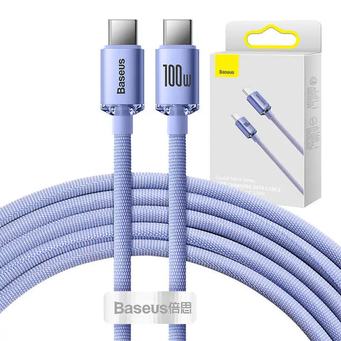 Baseus Crystal Shine cable USB-C to USB-C 100W 2m (purple) - USB-C to USB-C<<<USB cables<<<GSM