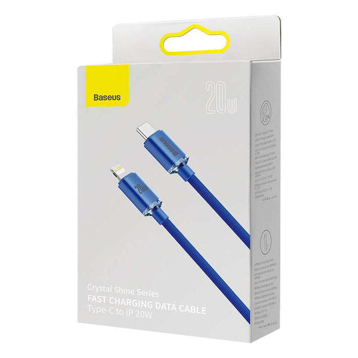 Baseus Crystal Shine cable USB-C to Lightning 20W PD 2m (blue) - USB-C to Lightning<<<USB cables<<<GSM