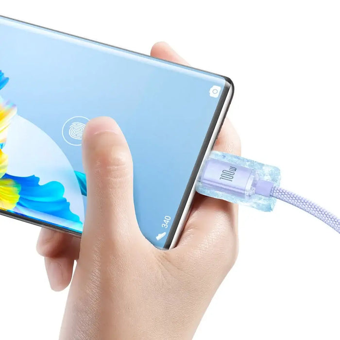 Baseus Crystal Shine cable USB to USB-C 100W 2m (purple) - USB to USB-C<<<USB cables<<<GSM