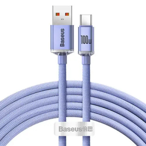 Baseus Crystal Shine cable USB to USB-C 5A 1.2m (purple) - USB to USB-C<<<USB cables<<<GSM