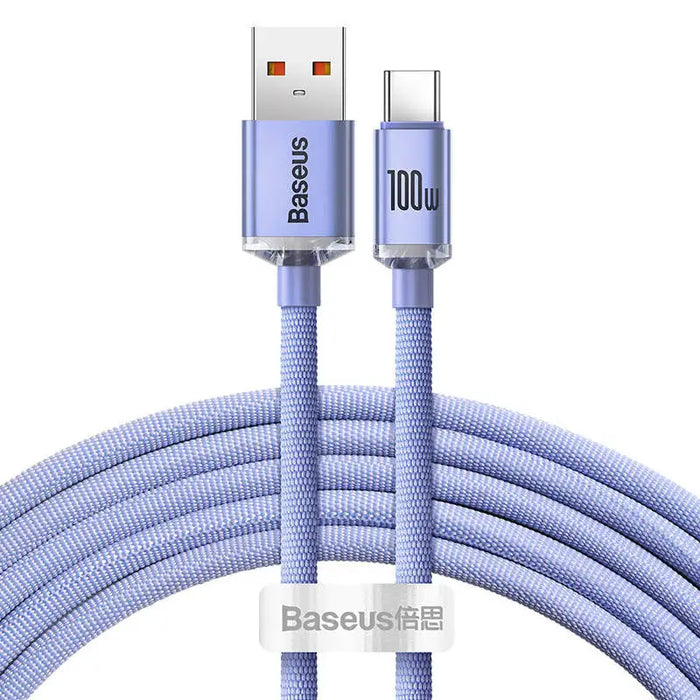 Baseus Crystal Shine cable USB to USB-C 5A 1.2m (purple) - USB to USB-C<<<USB cables<<<GSM