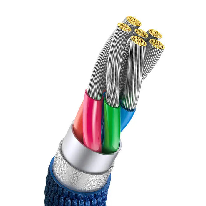 Baseus Crystal Shine cable USB to USB-C 5A100W1.2m (blue) - USB to USB-C<<<USB cables<<<GSM