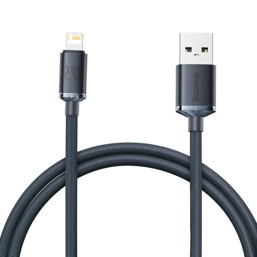 Baseus Crystal Shine cable USB to Lightning 2.4A 1.2m (black) - USB to Lightning<<<USB cables<<<GSM
