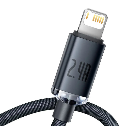 Baseus Crystal Shine cable USB to Lightning 2.4A 1.2m (black) - USB to Lightning<<<USB cables<<<GSM