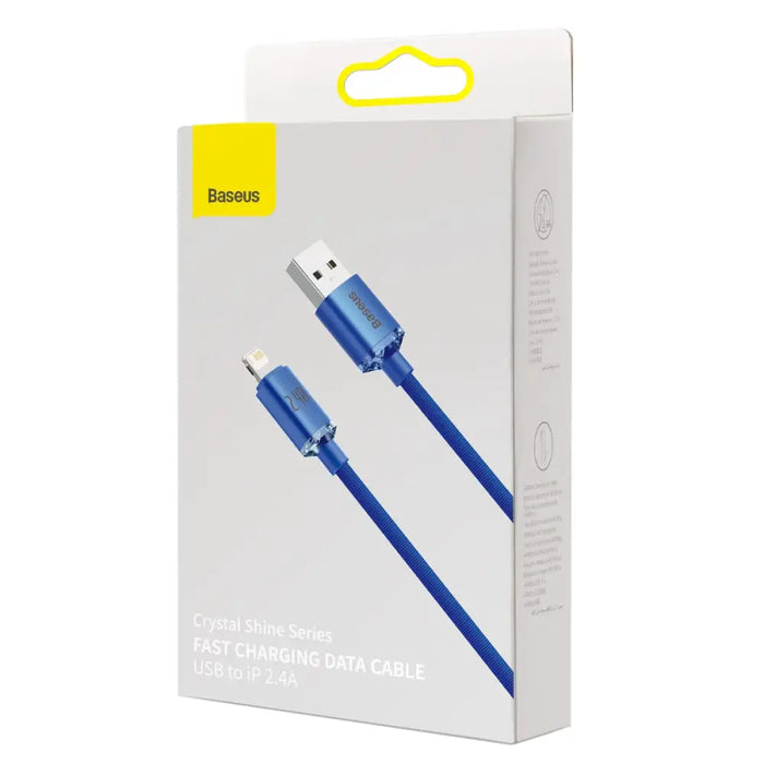Baseus Crystal Shine cable USB to Lightning 2.4A 1.2m (blue) - USB to Lightning<<<USB cables<<<GSM