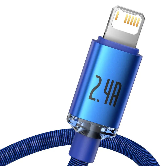 Baseus Crystal Shine cable USB to Lightning 2.4A 1.2m (blue) - USB to Lightning<<<USB cables<<<GSM
