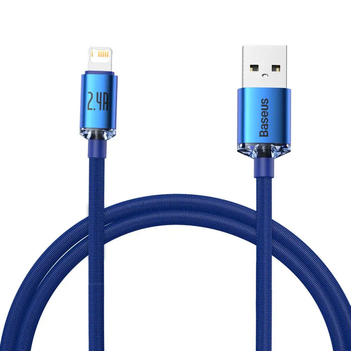 Baseus Crystal Shine cable USB to Lightning 2.4A 1.2m (blue) - USB to Lightning<<<USB cables<<<GSM