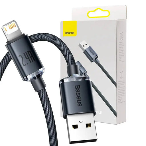 Baseus Crystal Shine cable USB to Lightning 2.4A 2m (black) - USB to Lightning<<<USB cables<<<GSM