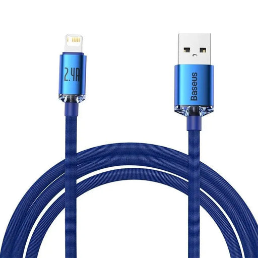 Baseus Crystal Shine cable USB to Lightning 2.4A 2m (blue) - USB to Lightning<<<USB cables<<<GSM