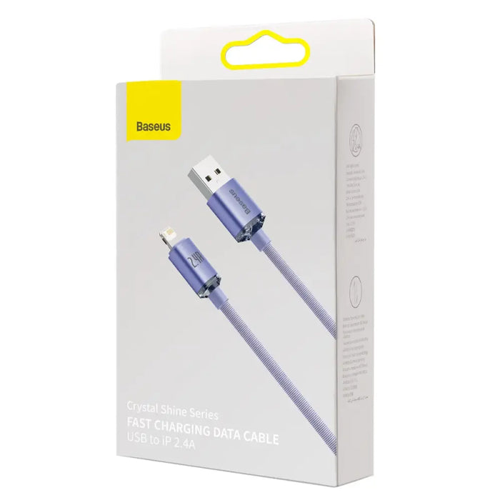 Baseus Crystal Shine cable USB to Lightning 2.4A 2m (purple) - USB to Lightning<<<USB cables<<<GSM