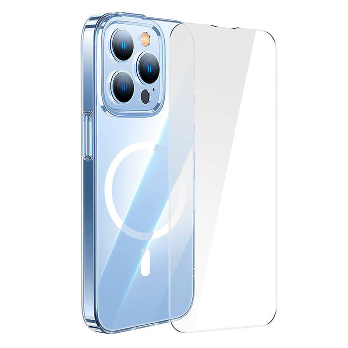 Baseus Crystal Transparent Magnetic Case and Tempered Glass set for iPhone 14 Pro Max - For smartphones<<<Tempered