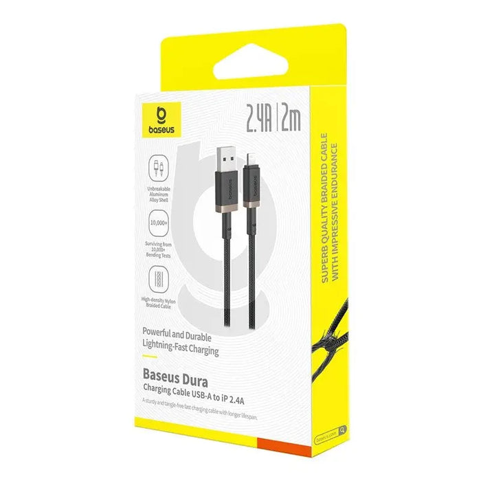 Baseus Dura Type A to IP 2.4A 2 m fast charging cable Black Gold - USB cablesAKG-KAB<<<GSM accessoriesAKG<<<ActionPL