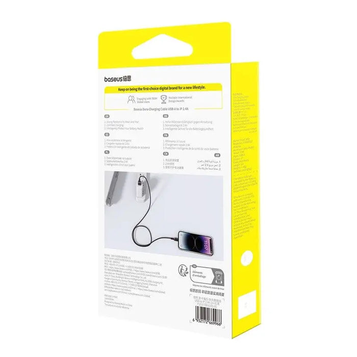 Baseus Dura Type A to IP 2.4A fast charging cable Black Red - USB cablesAKG-KAB<<<GSM accessoriesAKG<<<ActionPL