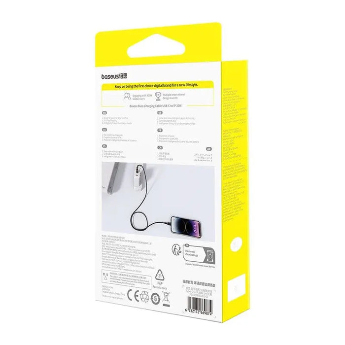 Baseus Dura Type C fast charging cable for iP 20 W 1 m Black Red - USB cablesAKG-KAB<<<GSM accessoriesAKG<<<ActionPL