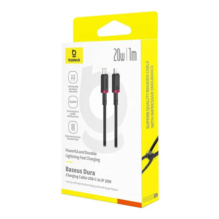 Baseus Dura Type C fast charging cable for iP 20 W 1 m Black Red - USB cablesAKG-KAB<<<GSM accessoriesAKG<<<ActionPL